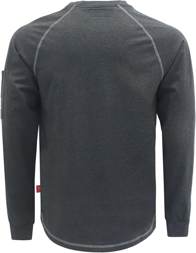 BOCOMAL FR Shirts Heather Series 6oz Flame Resistant T Shirt NFPA2112 CAT2 Fire Retardant Crew Work Shirt