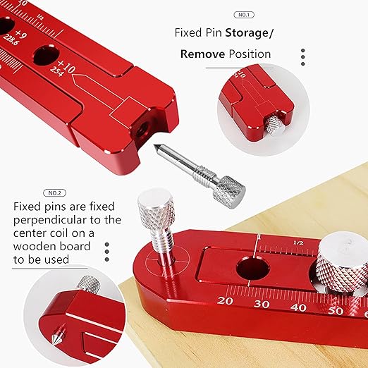 Large Compass for Drawing Circles, Portable Aluminum Alloy Woodworking Arc Ruler, Metric/British Carpenter Fixed-Point Marking Gauge Tool