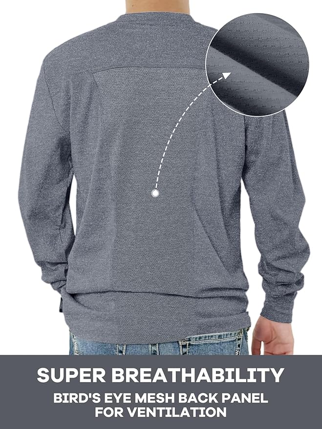 FR Shirts for Men 5.5oz Lightweight Bird's Eye Mesh Back Panel for Ventilation Long Sleeve CAT2 Fire Resistant Shirts