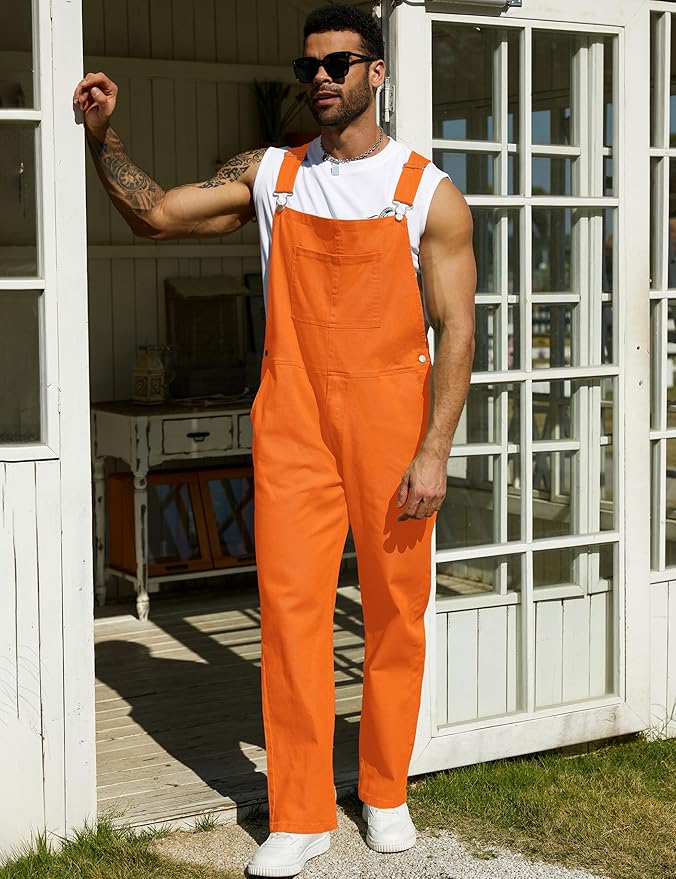 Overalls for Men Fashion Coveralls Work Utility Denim Women Bib Jumpsuit with Pockets