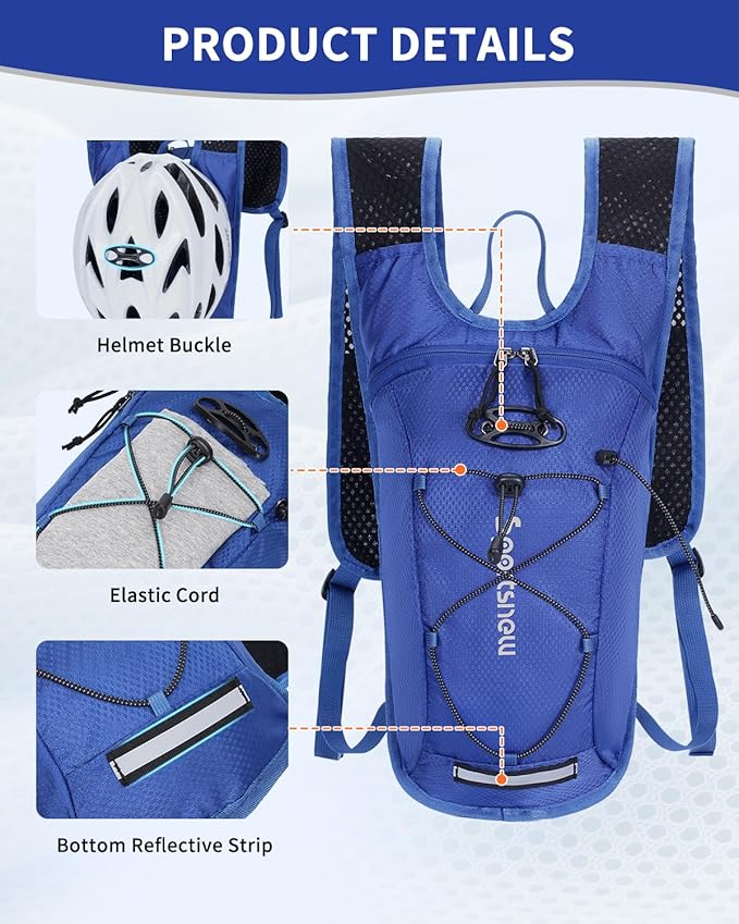 sportsnew Hydration Backpack with 2L Water Bladder, 6L Lightweight Water Backpack for Hiking, Running and Cycling, Hydro Pack for Men Women