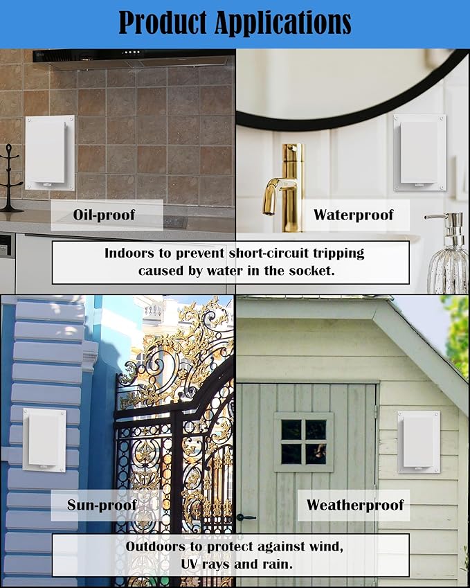 Type 3r Enclosure Cover, DBVW-1 Outdoor Outlet Cover for Wet Locations (Vertical), Electrical Box Replacement Cover for DBVR1W/DBVS1W/60VW in Box Electrical Outlet Box - White(3-Pack)