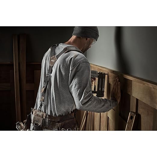 DEWALT Leather Tool Belt Suspenders, Y Back Design Adjustable, Heavy Duty Construction (DWST550116)