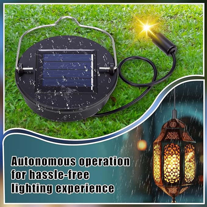 Kingdder 18 Pack Solar Light Replacement Top, 3 Inch Solar Lantern Replacement Lid with 600mah Rechargeable Battery, Waterproof Hanging Lamp Parts for Outdoor Patio Garden (Warm Yellow Light)