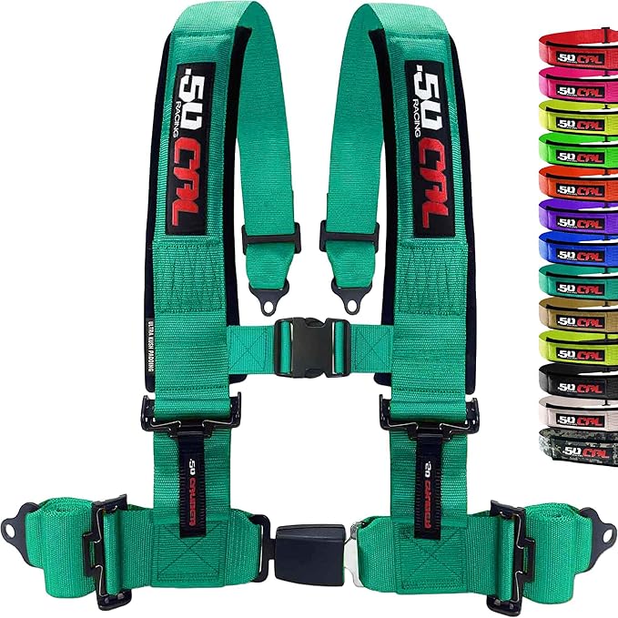 1pc 4 Point Harness for Bucket Seat Push Release 10 Color Harnesses Racing Harness 4 point Race Car UTV, RZR (Teal, 3in)