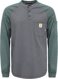 BOCOMAL FR Shirts 6oz Lightweight Flame Resistant Long Sleeve Henley Shirt Fire Retardant Workwear NFPA2112 CAT2