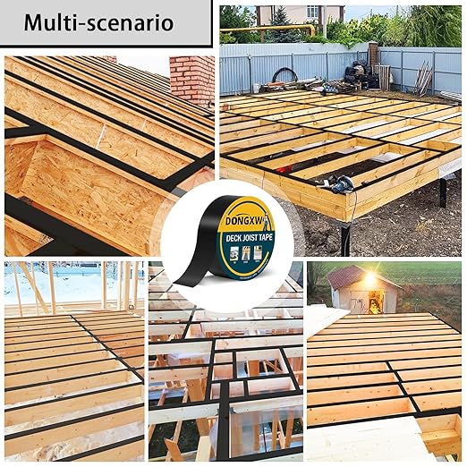 4 Packs Deck Joist Tape, 2" x 50' Waterproof Butyl Joist Tape for Decking 2inch, Flashing Tape Self-Adhesive Joist Tapes for Decks Beams Extend Wood Deck Life