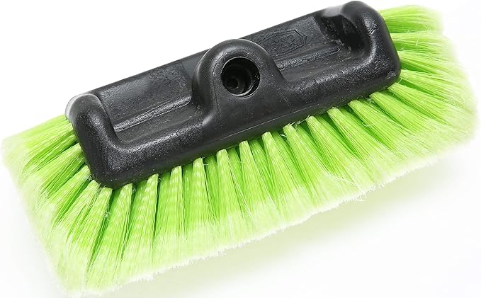 Forgrace Car Wash Brush 12" with Long Handle 60 Inch, Soft Bristle Scrub Brush for Car, Truck, Boat, RV, House Siding, Deck Camper Exterior Washing Cleaning Tool Green