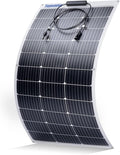 100W 12V Flexible Solar Panel 9BB Monocrystalline Cell 12 Volt Semi-Flexible for Marine RV Trailer Boat Cabin Van Car Uneven Surfaces 12V Battery Charge