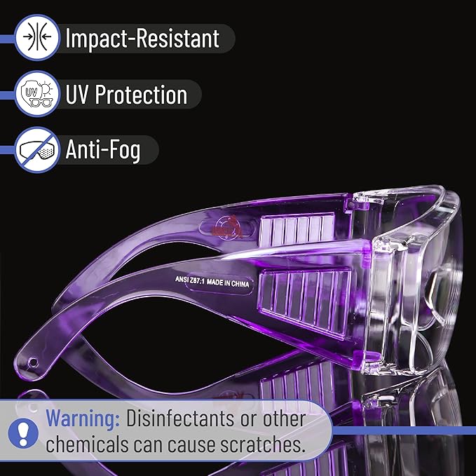UNCO- Safety Goggles Over Glasses, Protective Goggles, Anti Fog, Work, Safety Glasses Over