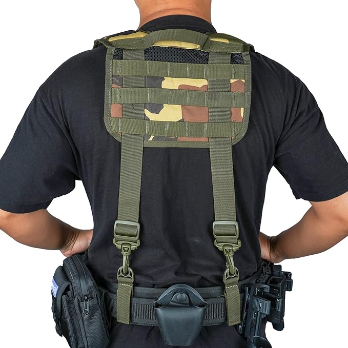 MELOTOUGH Tactical Outdoor H-Harness Duty Belt Suspenders (Battle Belt not Included)