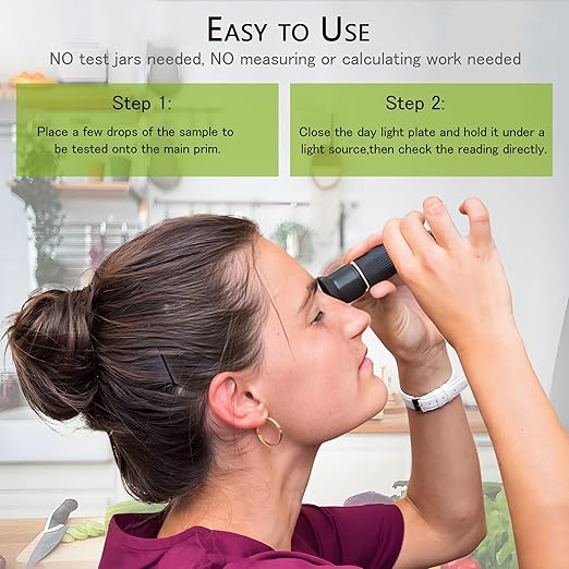 Wine Refractometer,V-Resourcing Hand Held Brix/Alcohol Refractometer with ATC for Wine Making Homebrew Kit, Dual Scale(Brix 0-40%, Alcohol 0-25%)