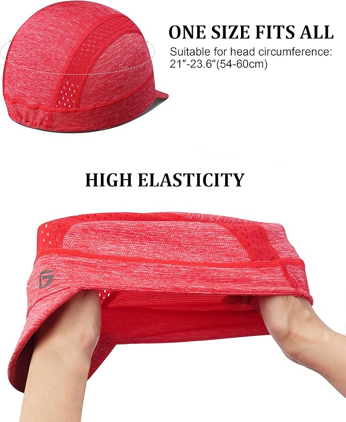 GADIEMKENSD Cooling Cycling Cap, Skull Cap Helmet Liner with Flip Brim, Sun Protection Running Under Helmet for Men Women