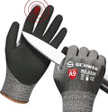 Schwer ProGuard High Level Cut Resistant Work Gloves PR3326 for Extreme Protection，ANSI A9 Cut Gloves with Reinforced Thumb, Non Slip, Breathable, Durable, Touch-screen, Black 1 Pair（XL）