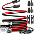 Twin Wire 20FT Solar Extension Cable - 10AWG (6mm²) Solar Panel Connector, with IP67-Male/Female Solar connectors for Outdoor Automotive RV Boat Marine Solar Panel- Black & Red