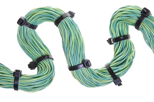 Bar Lok 8” Zip Ties – 100 Pieces, Black – Made in America – Weather, UV & Impact Resistant Plastic Cable Ties for Binding Bundling & Organizing Wire Cable & More – Indoor & Outdoor (8", 100ct)