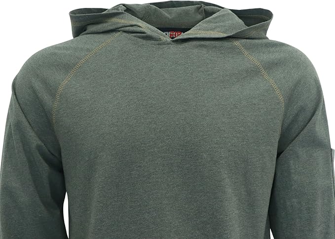 BOCOMAL FR Hooded T Shirts Heather Series 6oz Flame Resistant NFPA2112 CAT2 Fire Retardant Hoodies Work Shirt