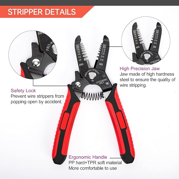 HKS Solar PV Panel Crimping Tool Kit with Crimper Stripper and 8 Pairs Solar connectors and 1Pair Solar Connector Spanner Wrench, Crimper Tool for Solar Cable AWG14-10,2.5/4/6mm²