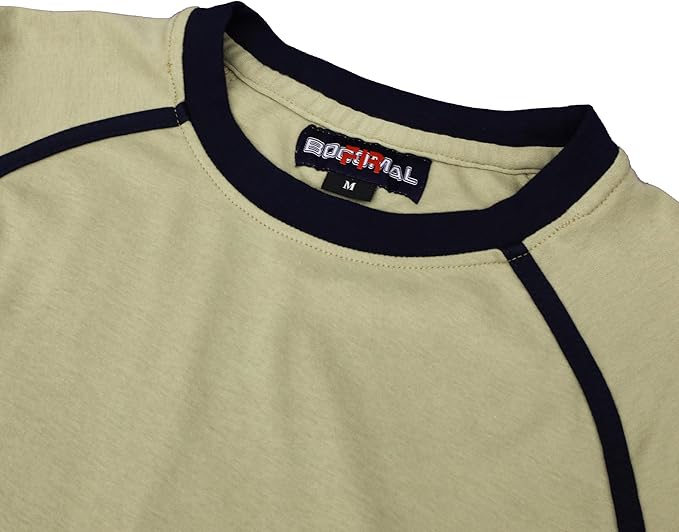 BOCOMAL FR Shirts for Men Crew Neck Long Sleeve 5.5oz Light Weight Flame Resistant/Fire Retardant Clothing Shirt