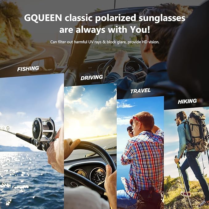GQUEEN Classic Military Style Pilot Polarized Sunglasses Spring Hinges Al-Mg for mens womens MOS1