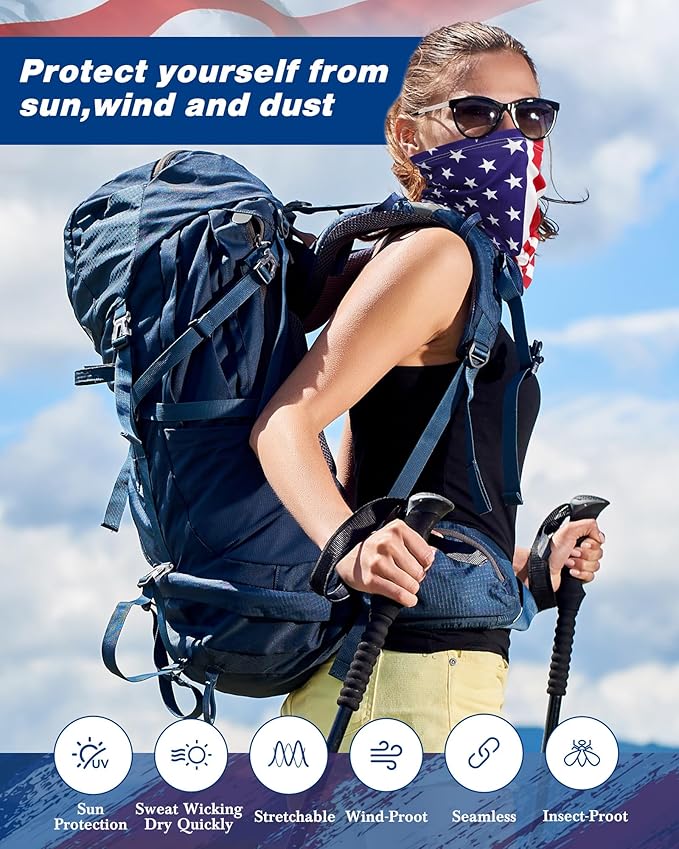 Cuffbow 12 Pack Neck Gaiters Face Mask Bandana Balaclava for Men Women Cooling Neck Gaiter Summer UV Sun Protection Scarf