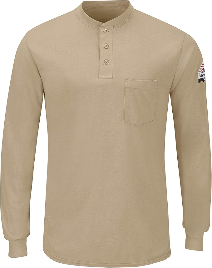 Bulwark FR Men's Bulwark® Men's Long Sleeve Lightweight Henley Shirt