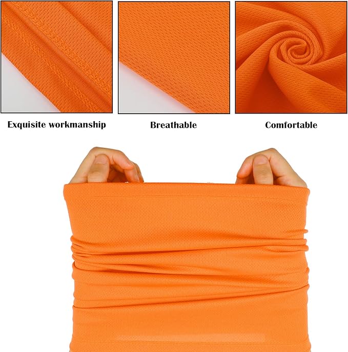 Geyoga 6 Pieces Summer UV Protection Cooling Neck Gaiter Face Clothing Neck Gaiter Mask Scarf Sunscreen Breathable Bandana