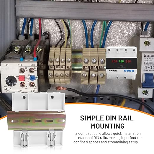 Automatic Transfer Switch, 63A 110V/220V Dual Power Selector for Generator & Backup Inverter, L1 Priority, DIN Rail Mount,ATS Adjustable Emergency Power Switch with Guide Rail(110V and 220V Available)