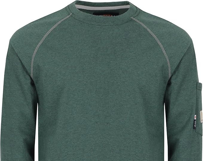 BOCOMAL FR Shirts Heather Series 6oz Flame Resistant T Shirt NFPA2112 CAT2 Fire Retardant Crew Work Shirt
