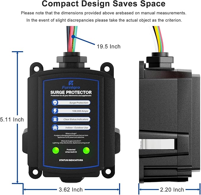 FHSPD108S Whole House Surge Protector for 108,000 Amps, Ultimate Surge Protection, Whole Home Surge Protector for Indoor/Outdoor Use, 120/240V