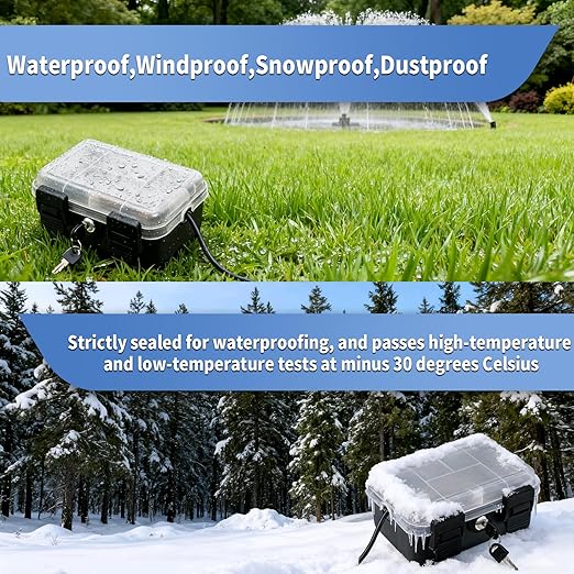Small Outdoor Electrical Box (Inner 6.7x4x2.5),IP54 Waterproof Extension Cord Cover w/2 Cable Entry Ports,Weatherproof Connection Box for Power Strip,Timer,Plug, Holiday Lights, Black(2 Pack)