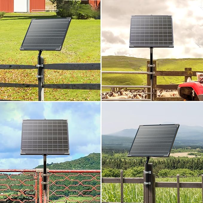Voltset 20W 12V Solar Battery Charger & Maintainer with Built-in MPPT Charge Controller, Tubular Bracket, SAE Cables, Solar Trickle Charger 12 Volt Solar Panel for Gate Opener & Electrical Fence
