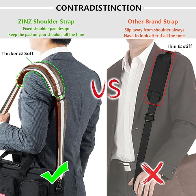 ZINZ Bag Shoulder Strap, Padded Adjustable Shoulder Strap Replacement