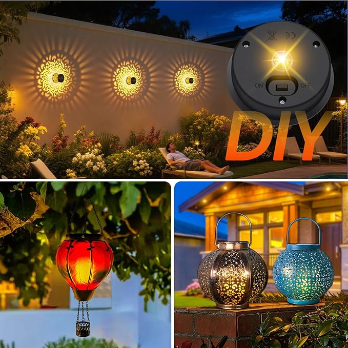 4 Pack Solar Light Replacement Top, Solar Panel for Outdoor Lights (Top 3.23 Inch, Bottom 2.83 Inch), Waterproof Led Replacement Parts for Yard Garden Decor and DIY Outdoor Lanterns