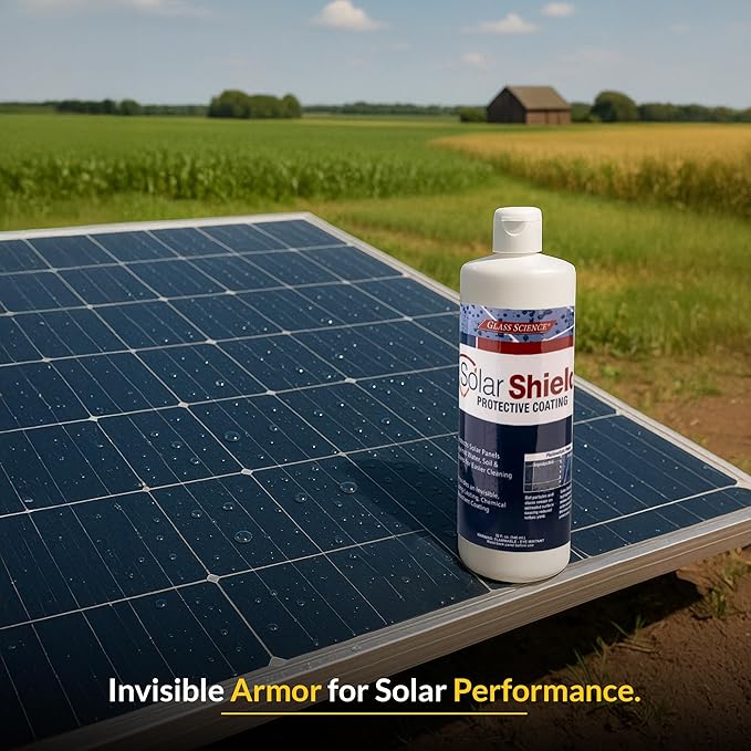 Unelko 28322 Solar Shield Protective Coating, 32oz Bottle, Nano-Scale Polymer for Solar Panel Protection, Prevents Soil and Etching, Covers more than 1000sq.ft,Stops Grime & Pollution Build-Up