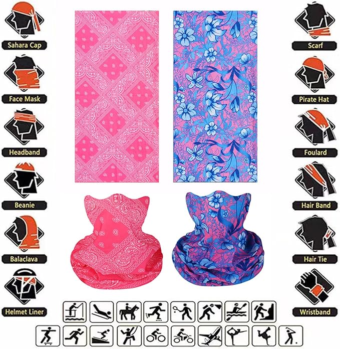 Neck Gaiter Masks Tube Scarf,Seamless Bandanas Buffs Gators,Ourdoor Face Mask Face Covering Multi Headwear