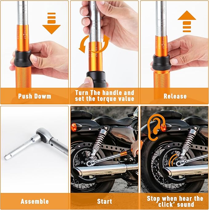 CARTMAN 1/2-inch Drive Click Torque Wrench Dual-Range 29.5-155 LB.IN/40-210 N.M for MTB, E-Bike and Moto Maintenance