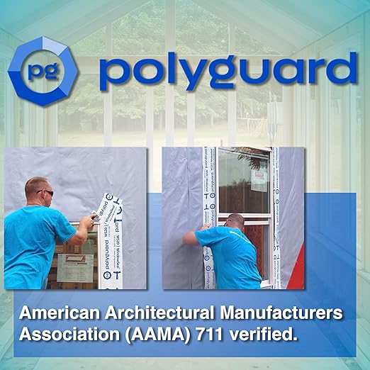 POLYGUARD WindowSeal Window and Door Flashing Tape, 4 in x 100 ft Roll, 20 mil Thick, Self-Sealing & Self-Adhering Waterproof Barrier, Pack of 3