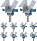 10Pcs Solar Panel Clamps for Unistrut System, Mounting Clamp Bracket, Adjustable Wide PV Photovoltaic Support Mid Mount Clips, Aluminum Secure Hardware Kit with Nut Bolt Fit Standard Roof Solar Panel