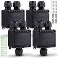 4 Pcs Waterproof Junction Box Ip68 Outdoor 3 Way Plug Line M25 Plastic Wire External Electrical Junction Box Outdoor Cable Connector for Diameter Cable φ 5-9mm, φ 9-12mm, φ 10-14mm