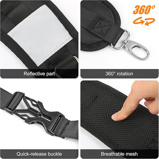 Backpack Straps with Clips,adjustable Padded shoulder strap Replacement dry bag,with spare metal clips Chest Belt