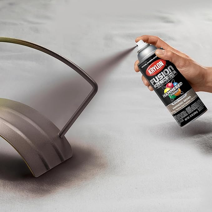 Krylon Fusion All-In-One Adhesive Hammered Finish Spray Paint for Indoor/Outdoor Use, 12 oz, Brown