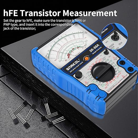 Analog Multimeter Tester, Analog Voltmeter Multimeter, Fieldpiece Volt Meters and Multimeters for AC/DC Volt 2500V, DC Current 10A, RX 10K, Battery Tester, Diode/LED Testing,24 Range