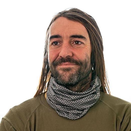 Carhartt Force UPF Lightweight Neck Gaiter, Steel Plate Print-Grey Cloud/Black, One Size