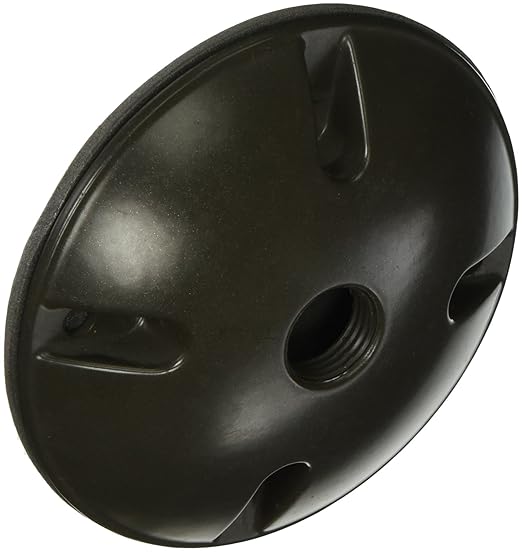 "Morris 36814 Round Weatherproof Box Cover, 4-inch Round, (1) 1/2-inch Hole, Bronze"