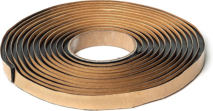 Second Skin Butyl Tape – 1 Roll (20ft x 1/2” x 1/4”) | Black Butyl Sealant Tape for RV, Auto, Marine, Headlight Repair, Window Glazing Tape | Weatherproof & Waterproof, Indoor & Outdoor, Made in USA