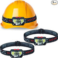 Skywin Hard Hat Light, Headlamp Rechargeable, 3 Pack Lightweight USB, XPG+COB 3 LED 200 Lumen Camping Helmet Light for Adults with Red Light IP44 Waterproof (Hard Hat Not Incl)