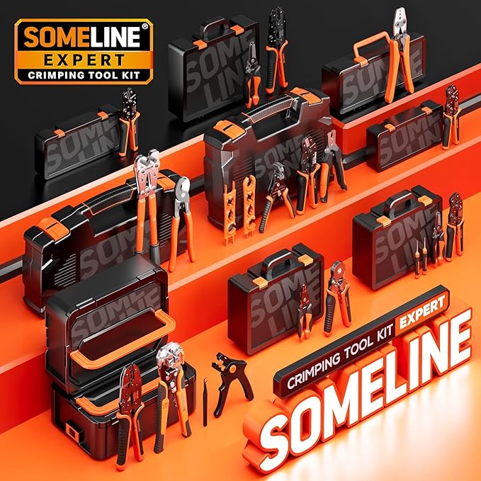 SOMELINE MLX .084" (2.13mm) Connector Crimping Tool Kit, 6.35mm Pitch Pin & Socket Housing (2-15 Pin), 20-14 AWG Terminals, Compatible with Molex MLX for Washer, Dryer, Refrigerator & HVAC Repair
