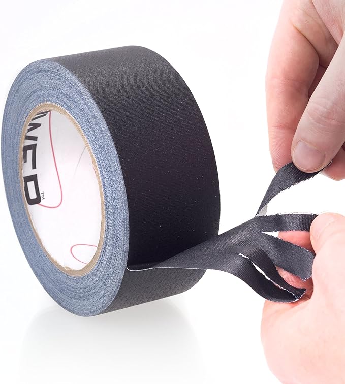 Gaffer Power Proudly Made in The USA, Real Professional Grade Gaffer Tape, Heavy Duty Gaffers Tape, Non-Reflective, Multipurpose. 2 Inches x 30 Yards, Black (Case of 24)