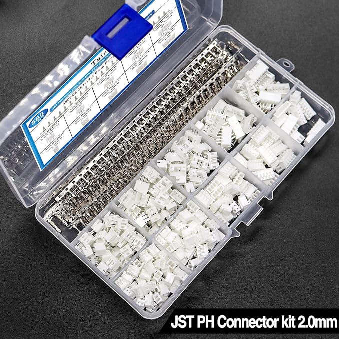 Taiss JST Crimping Tool with 580PCS JST PH Connector kit 2.0mm 2/3/4/5/6Pin Housing Female/Male Adapter Cable Connector Plug,Female Pin Connectors,Ratcheting Wire Crimper JST Crimper,Dupont Crimper